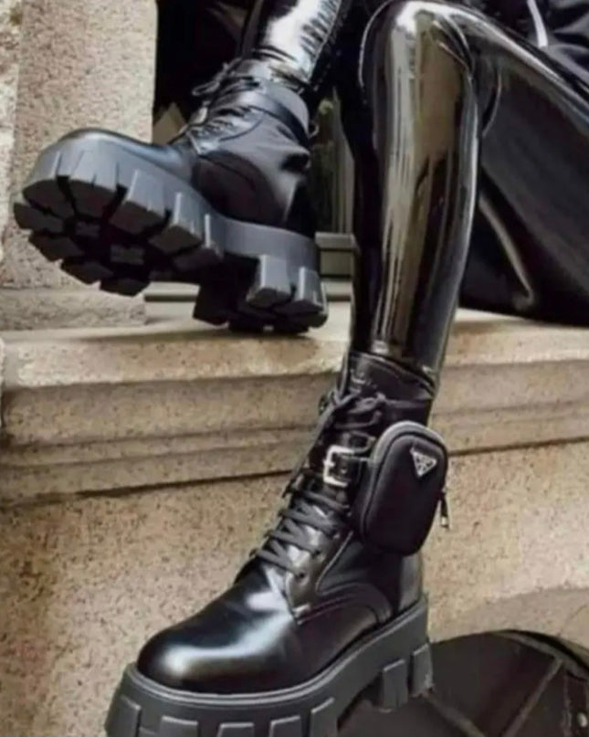 Prada Monolith Čizme Crne